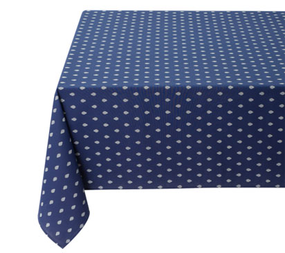 French tablecloth coated or cotton (Bastide. marine blue)
